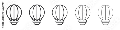 air balloon icon flat thin illustration symbol