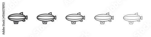 air ship icon flat thin illustration symbol