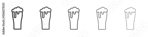beer icon flat thin illustration symbol