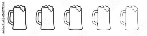 beer icon flat thin illustration symbol
