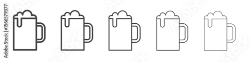 beer icon flat thin illustration symbol
