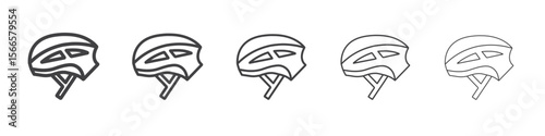 bicycle helmet icon flat thin illustration symbol