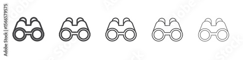 binoculars icon flat thin illustration symbol