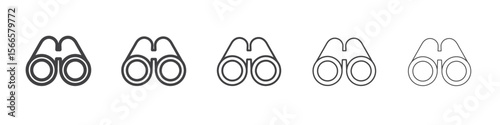 binoculars icon flat thin illustration symbol