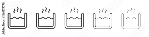 boiling water icon flat thin illustration symbol