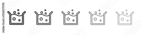 boiling water icon flat thin illustration symbol