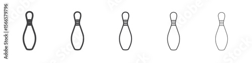 bowling pin icon flat thin illustration symbol