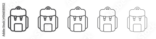 camping bag icon flat thin illustration symbol