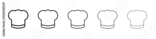 chef hat icon flat thin illustration symbol
