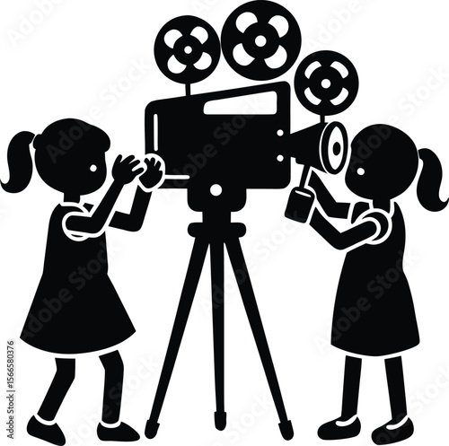 little girl with a camera