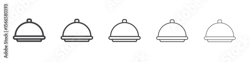cloche icon flat thin illustration symbol