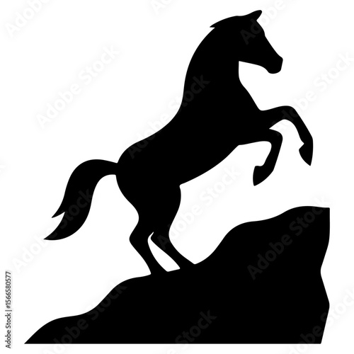 A dynamic vector illustration showcasing a running horse silhouette, perfect for equestrian and wild animal art