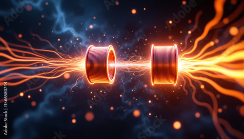 The image shows a pair of electric wires with sparks flying out of them