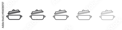 cooking icon flat thin illustration symbol
