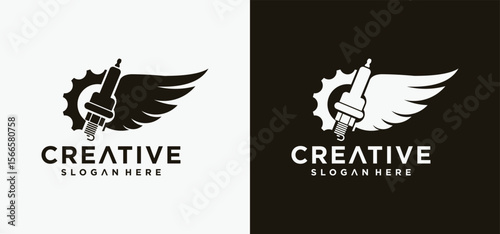 A collection of mechanical technology logos, a combination of alphabet and mechanic letters for vehicle repair shop logos