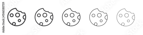 cookie icon flat thin illustration symbol
