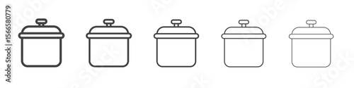 cooking pot icon flat thin illustration symbol