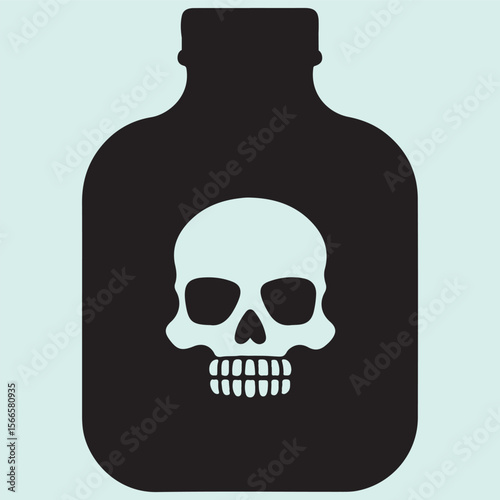 Old Poison Bottles Silhouette Spooky Halloween Decor
