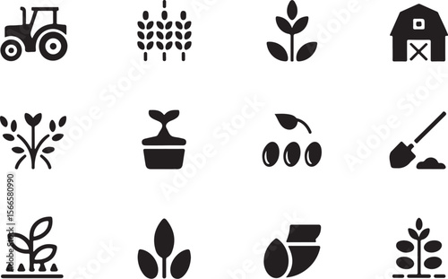 Barn, Crops, and Agriculture Icons Pack

