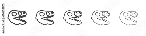 dinosaur skull icon flat thin illustration symbol