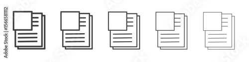 documents icon flat thin illustration symbol