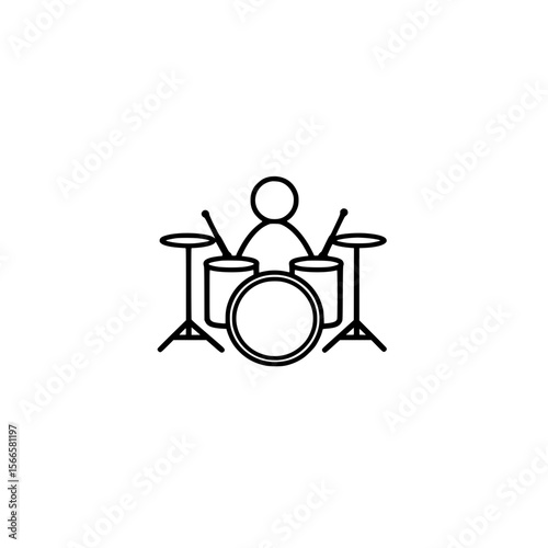 Silhouette vector of musician playing drums suitable for audio event and festival graphics
