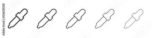 dropper icon flat thin illustration symbol