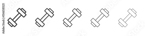 dumbbell icon flat thin illustration symbol