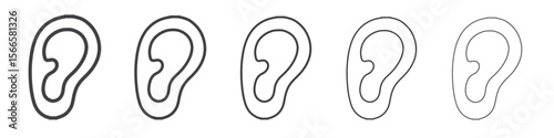 ear icon flat thin illustration symbol