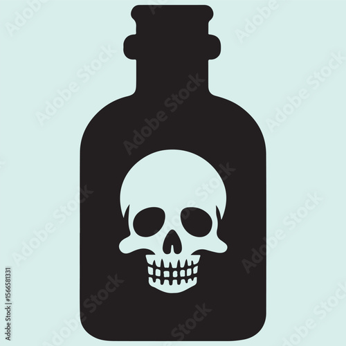 Poison Bottles Silhouette Icon Classic Toxic Liquid Containers