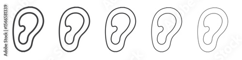 ear icon flat thin illustration symbol