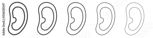 ear icon flat thin illustration symbol