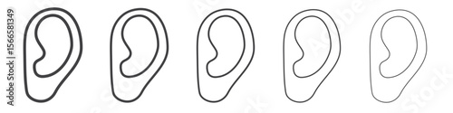 ear icon flat thin illustration symbol