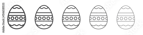 easter egg icon flat thin illustration symbol