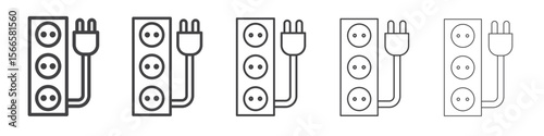 extension wire icon flat thin illustration symbol