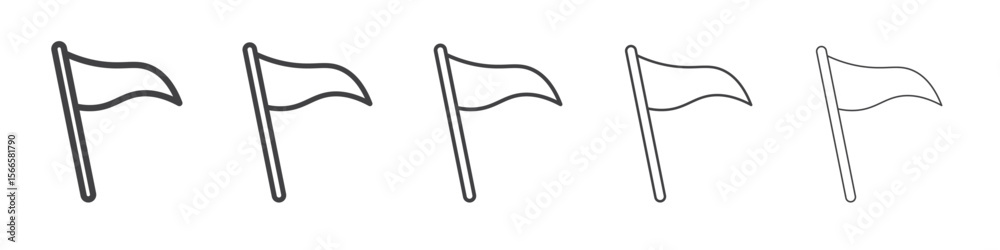 Fototapeta premium flag icon flat thin illustration symbol