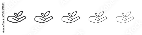 fist icon flat thin illustration symbol