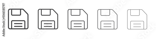 floppy disk icon flat thin illustration symbol