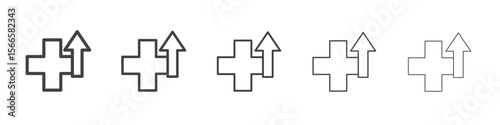 health increase icon flat thin illustration symbol