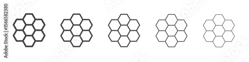 honey comb icon flat thin illustration symbol