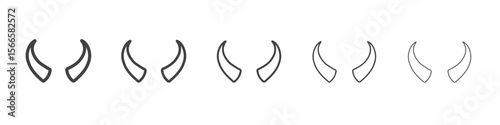 horns icon flat thin illustration symbol