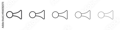 horn icon flat thin illustration symbol