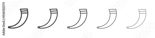 horn icon flat thin illustration symbol