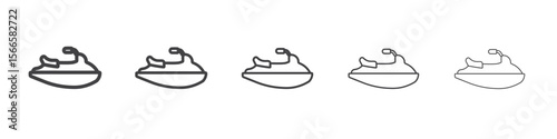jetski icon flat thin illustration symbol