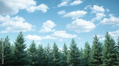 realistic pine trees sky