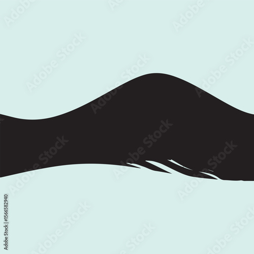 Sand Dune Silhouette Minimal Desert Landscape Element