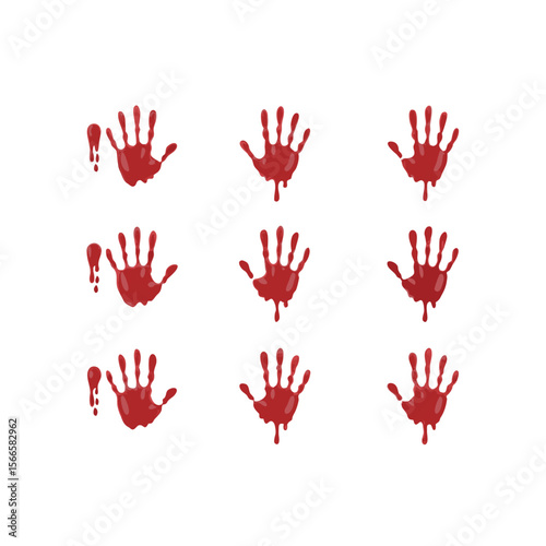 Blood hand print seamless pattern on white background red prints | Premium Vector
