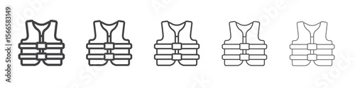 life jacket icon flat thin illustration symbol
