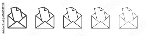 letter icon flat thin illustration symbol