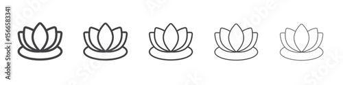 lily icon flat thin illustration symbol